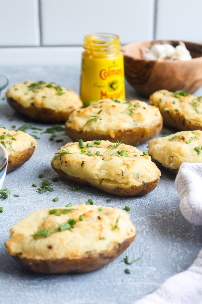 Creamy Mustard Twice Baked Potatoes