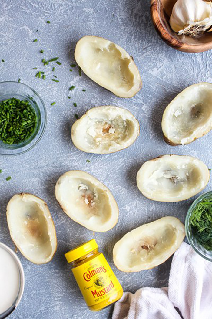 Creamy Mustard Twice Baked Potatoes