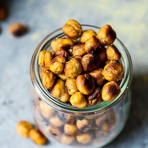 4 Ingredient Mustard Spicy Roasted Chickpeas